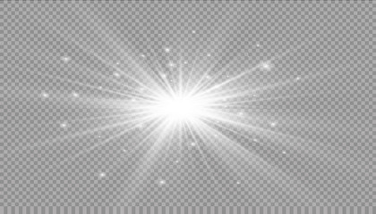 Wall Mural - Glow light effect. Star burst with sparkles. Vector illustration