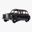 London cab isolated on white 3D illustration