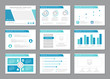 © Lifeking - Set of blue template for multipurpose presentation slides with graphs and charts. Leaflet, annual report, book cover design.