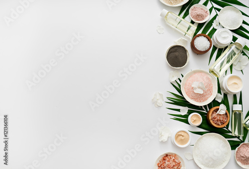 Fotografie, Obraz aromatherapy theme , handmade cosmetic. space for text