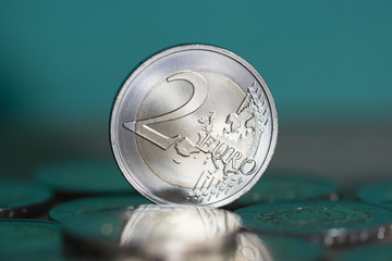 Two euro coin background

