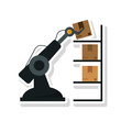© Jemastock - Packages and robot icon. Delivery shipping and industry theme. Isolated design. Vector illustration