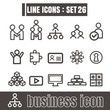 © ploygraphic - icons set Business Team Works line black Modern Style design ele