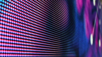 bright colored led smd video wall with high saturated patterns - close up video
