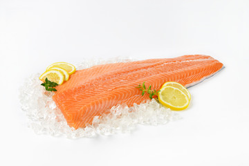 Poster - raw salmon fillet on ice