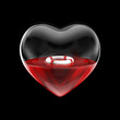 Heart in need of rescue / 3D illustration of glass heart with life ring floating inside