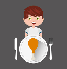 Canvas Print - kids menu restaurant icon vector illustration design