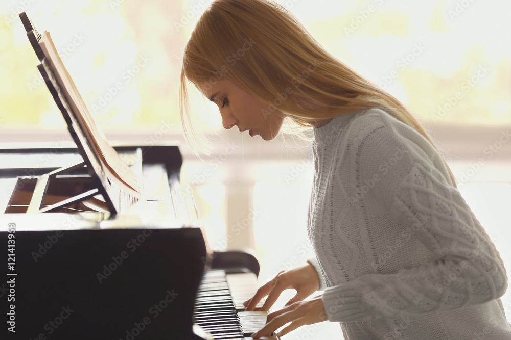 Girl playing piano