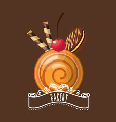 Poster - delicious cake baked goods vector illustration design