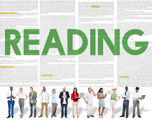 Wall Mural - REading Newspaper Book Education Media Concept