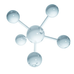 Poster - Abstract molecule - 3D illustration