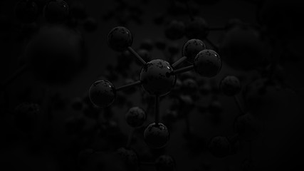 Poster - Abstract molecule background - 3D illustration
