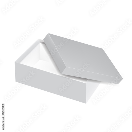 Download VECTOR PACKAGING: Top view of open empty white gray shoe ...