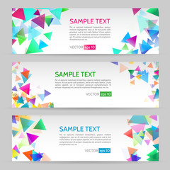 Wall Mural - abstract template banner with triangle pattern. web banner with geometric shape background