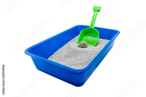 Photographie Cat litter box ( cat toilet ) isolated on white background