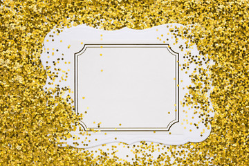 Sticker - Luxury gold glitter sparkles frame