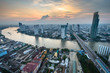 Bangkok city skyline. Skyscrapers. Amazing view over Bangkok. Thailand. 