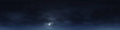 Leinwandbild Motiv 360 degree seamless panorama of clouds at night