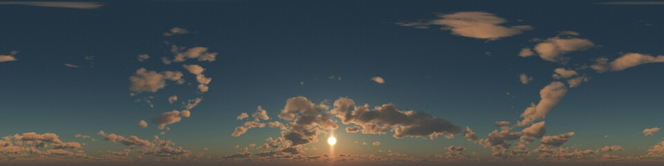 360 degree seamless panorama of clouds on blue sky