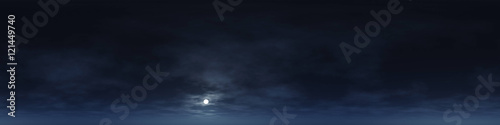 Poster 360 degree seamless panorama of clouds at night