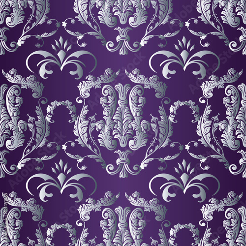 Baroque Damask Purple Violet Medieval Floral Vector Seamless Pattern Background Wallpaper Illustration With Vintage Antique Decorative Baroque Silver 3d Flowers Leaves Ornaments Buy This Stock Vector And Explore Similar Vectors At,Classic Modern Tv Cabinet Designs For Living Room