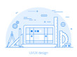 Lineart Flat UI/UX interface design web site vector illustration