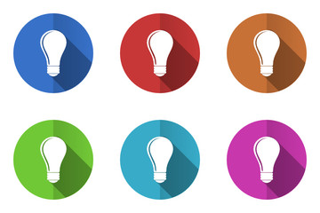 Poster - Flat design vector icons. Colorful energy web buttons set.