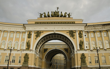 The arch of General staff on Palace Square in St. Petersburg, Russia.