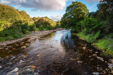 Canvas Print - River South Tyne near Slaggyford, as it passes from Cumbria into Northumberland, with the Pennine Way running parallel to it here