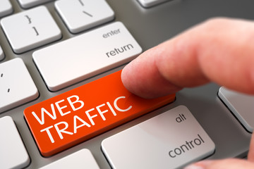 Poster - Web Traffic - Keyboard Key Concept. 3D.