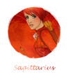 Sagittarius zodiac sign as a beautiful girl