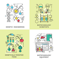 Wall Mural - Biotechnology Linear Compositions