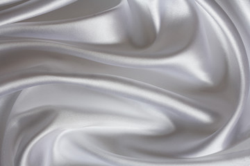 Wall Mural -  white  satin silk fabric for background, curves drapery