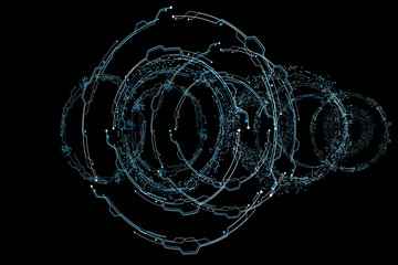 Wall Mural - hologram futuristic interface