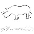 © iryna_kokotska - silhouette of a rhinoceros for tattoo or logo