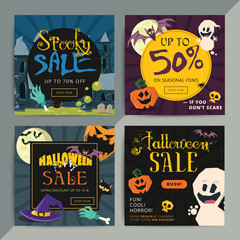 Wall Mural - set of creative social media sale web banners design for online