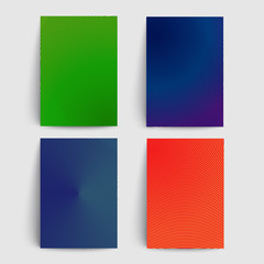 Poster - futuristic covers design set. abstract circle meshes with color gradient. a4 format templates for bu