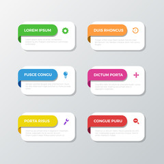 Poster - multicolor 6 step process vector template infographic background