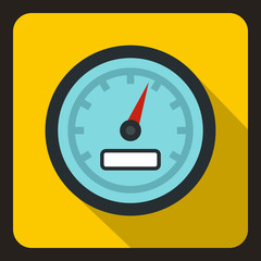 Poster - speedometer icon in flat style on a yellow background vector illustration