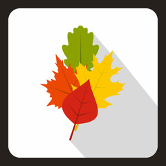 Wall Mural - leaves icon in flat style with long shadow. plant symbol vector illustration