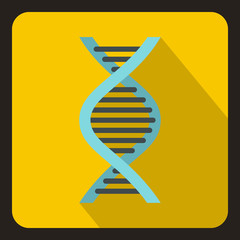 Poster - DNA icon in flat style with long shadow. Science symbol vector illustration
