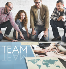 Canvas Print - Team Teamwork Help Share Contribute Concept