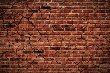 Wall Mural - Old crack brick wall