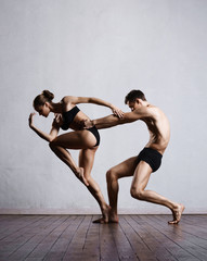 Wall Mural - Couple of sporty ballet dancers