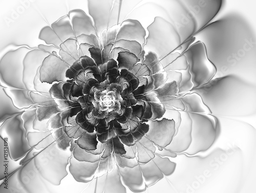Naklejka - mata magnetyczna na lodówkę Abstract fractal marble flowers
