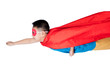 Leinwandbild Motiv Asian Chinese boy wearing super hero costume