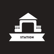 © pashutanast9 - flat icon in black and white style building Station
