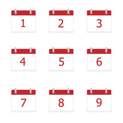 Vector calendar app icons 28  to 31 days