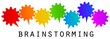 Brainstorming gear vector rainbow concept / Regenbogen Ideenfindung Getriebe Zahnrad Konzept