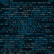 Seamless dark blue pattern with program code